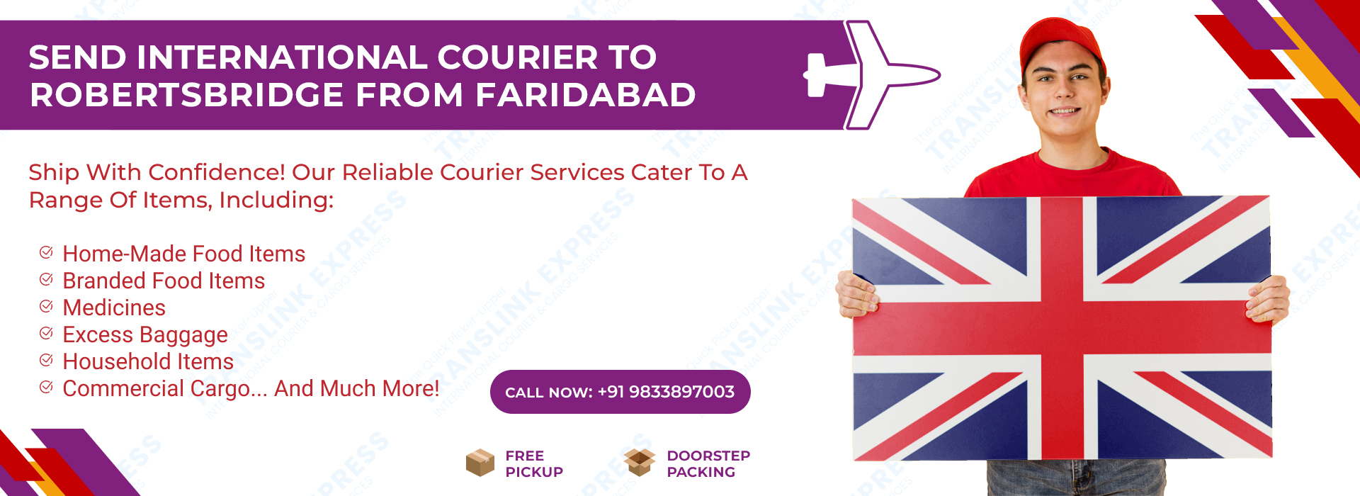 Courier to Robertsbridge From Faridabad